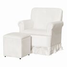 Poltrona De Amamentação Mamãe Beatrice Balanço E Puff Suede