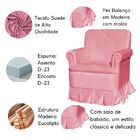 Poltrona De Amamentação Mamãe Beatrice Balanço E Puff Suede