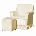 Poltrona De Amamentação Mamãe Beatrice Balanço E Puff Suede