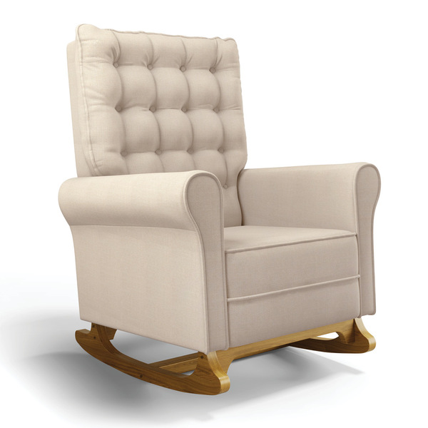 Poltrona De Amamentação Manu Linho Areia Tc183 Base Balanço D