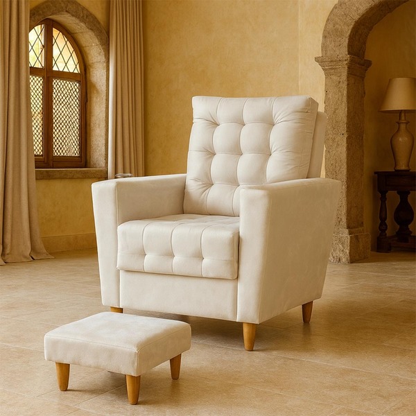 Poltrona De Amamentação Melissa Puff Bege Claro