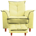 Poltrona De Amamentação Nicole Com Puff Suede Amarelo