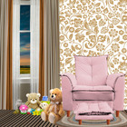 Poltrona De Amamentação Nicole Com Puff Suede Rosa