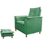 Poltrona De Amamentação Nicole Com Puff Suede Verde