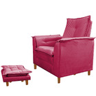 Poltrona De Amamentação Nicole Com Puff Suede Vermelho