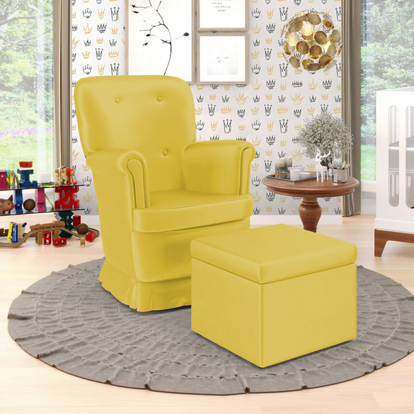 Poltrona De Amamentação Pandora Balanço E Puff Quasar N-035 V