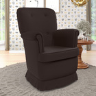 Poltrona De Amamentação Pandora Com Balanço A-011 Couro Marro