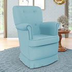 Poltrona De Amamentação Pandora Com Balanço A-043 Couro Azul