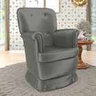 Poltrona De Amamentação Pandora Com Balanço N-023 Veludo Cinz