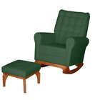 Poltrona De Amamentação Paris Com Balanço Com Puff Paris Verd