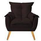 Poltrona De Amamentação Paris Com Puff Paris Suede Marrom