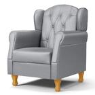 Poltrona De Amamentação Pés Madeira E Puff Lucy Z39  Sintétic