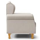 Poltrona De Amamentação Pés Madeira E Puff Lucy Z39 Suede Beg