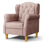 Poltrona De Amamentação Pés Madeira E Puff Lucy Z39 Veludo Ro