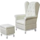 Poltrona De Amamentaçao Provençal Victoria Com Puff Ft Milani