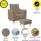 Poltrona De Amamentação Quarto De Bebê Com Puff Melina Suede