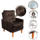 Poltrona De Amamentação Reclinável Com Puff Veludo Marrom Ven