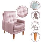 Poltrona De Amamentação Reclinável Com Puff Veludo Rose Laure