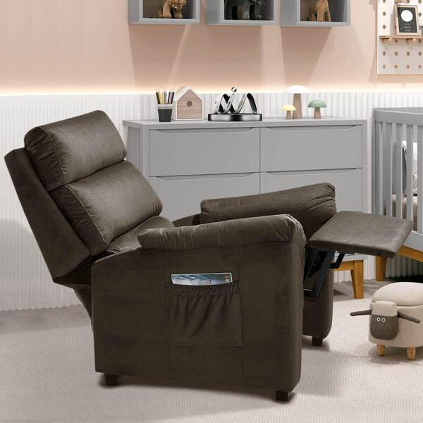 Poltrona De Amamentação Reclinável Suede Marrom Manu Shop Jm