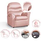 Poltrona De Amamentação Reclinável Suede Rose Ryan Shop Jm