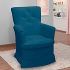 Poltrona De Amamentação Stella Veludo Azul Marinho - Casa Chi