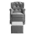 Poltrona De Amamentação Ternura Balanço + Puff  - Veludo