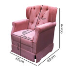 Poltrona De Amamentação Ternura Balanço + Puff  - Veludo