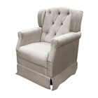 Poltrona De Amamentação Ternura Balanço Veludo Bege Marfim -