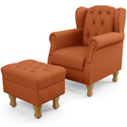 Poltrona De Amamentação Yara P02 Com Puff Paris L02 Tecido Te