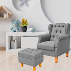 Poltrona De Amamentação Yara P02 Com Puff Paris Luis Xv L02 L