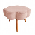 Poltrona De Balanço Para Amamentação Com Puff Em Bouclé Rosa