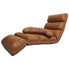 Poltrona De Chão Reclinável Pu Marrom 180x57x16cm