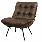 Poltrona De Couro Costela - Marrom - Mempra