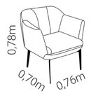 Poltrona De Couro Legítimo Cristie Marrom