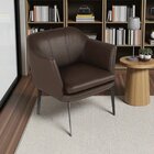 Poltrona De Couro Legítimo Cristie Marrom