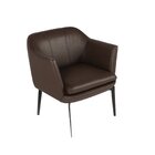 Poltrona De Couro Legítimo Cristie Marrom