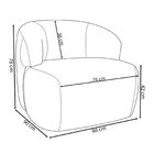 Poltrona De Couro Legítimo Giratória Gana Off White