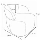 Poltrona De Couro Legítimo Giratória Luna Off White