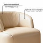 Poltrona De Couro Legítimo Giratória Luna Off White