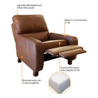 Poltrona De Couro Reclinável Paxton M06 Cor Café 490 - Amaren