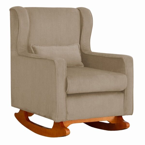 Poltrona De Descanso Com Balanço E Amamentar Paloma Suede  Su