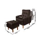 Poltrona De Descanso Com Puff Veludo Marrom Bayern Shop Jm