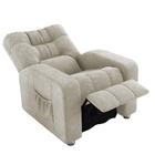 Poltrona De Descanso Do Papai Reclinável Em Suede Bege Thor -