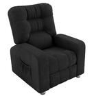 Poltrona De Descanso Do Papai Reclinável Em Suede Preto Thor