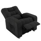 Poltrona De Descanso Do Papai Reclinável Em Suede Preto Thor