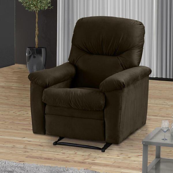 Poltrona De Descanso Do Papai Reclinável Em Veludo Marrom Cho