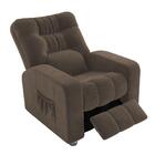 Poltrona De Descanso Do Papai Reclinável Em Veludo Marrom Tho