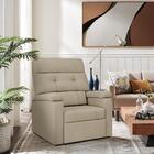 Poltrona De Descanso Reclinável Bege Suede Merak Shop Jm