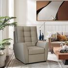 Poltrona De Descanso Reclinável Bege Suede Zane Shop Jm