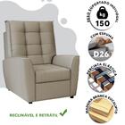 Poltrona De Descanso Reclinável Bege Suede Zane Shop Jm